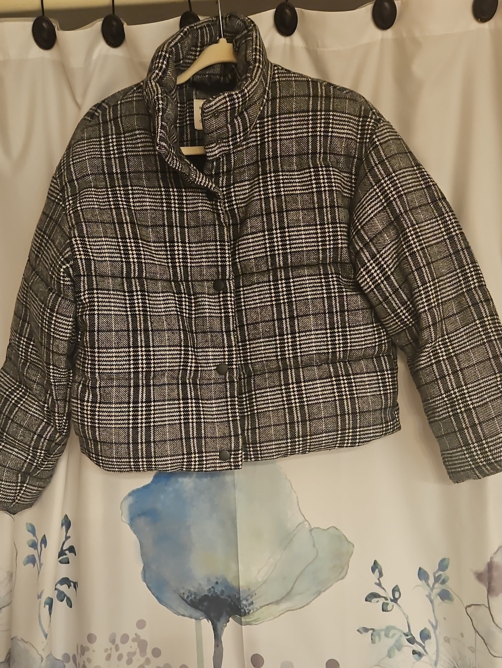 a new day Black & White Checked Puffer Jacket
